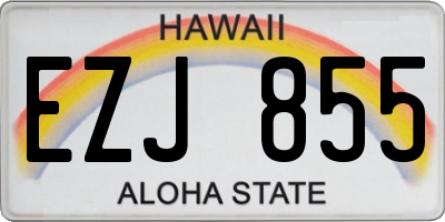 HI license plate EZJ855