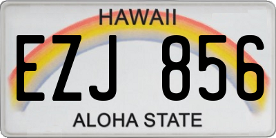 HI license plate EZJ856