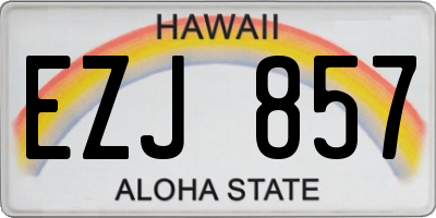 HI license plate EZJ857