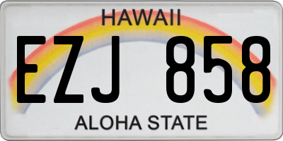 HI license plate EZJ858