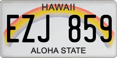 HI license plate EZJ859