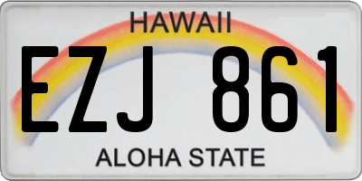 HI license plate EZJ861
