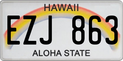HI license plate EZJ863