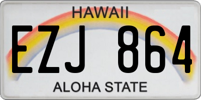HI license plate EZJ864