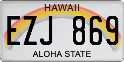 HI license plate EZJ869