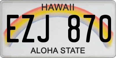 HI license plate EZJ870