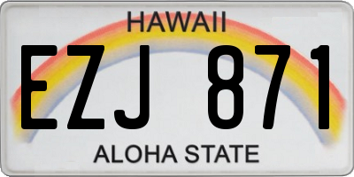 HI license plate EZJ871