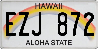 HI license plate EZJ872