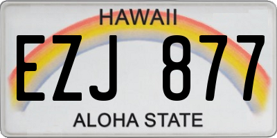 HI license plate EZJ877