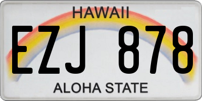 HI license plate EZJ878