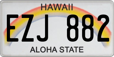 HI license plate EZJ882