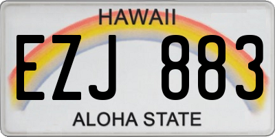 HI license plate EZJ883