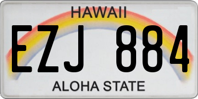 HI license plate EZJ884