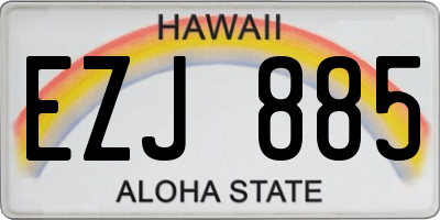 HI license plate EZJ885