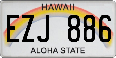 HI license plate EZJ886