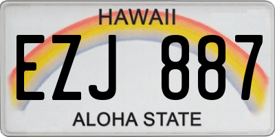 HI license plate EZJ887