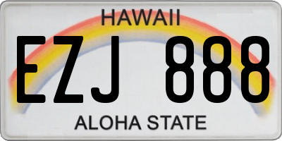 HI license plate EZJ888