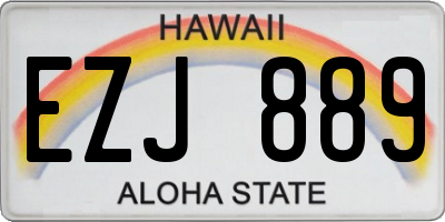 HI license plate EZJ889