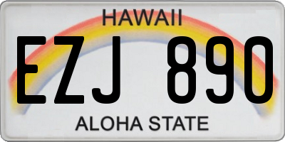 HI license plate EZJ890