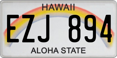 HI license plate EZJ894