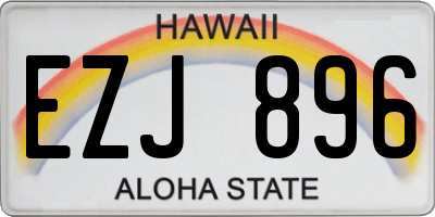 HI license plate EZJ896