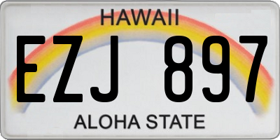 HI license plate EZJ897