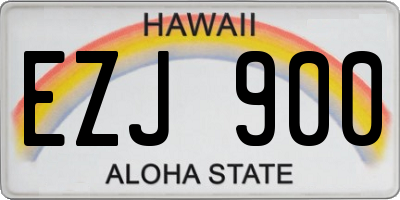HI license plate EZJ900