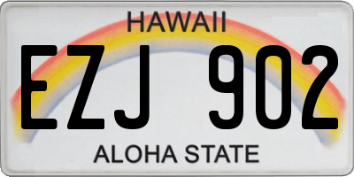 HI license plate EZJ902