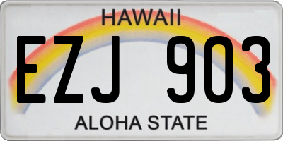 HI license plate EZJ903