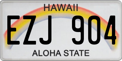 HI license plate EZJ904