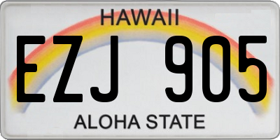 HI license plate EZJ905