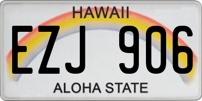 HI license plate EZJ906