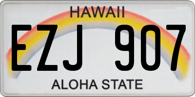 HI license plate EZJ907