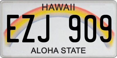 HI license plate EZJ909