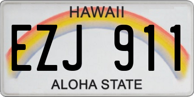 HI license plate EZJ911