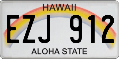 HI license plate EZJ912