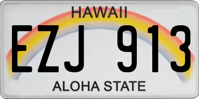 HI license plate EZJ913