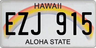 HI license plate EZJ915
