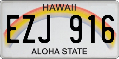 HI license plate EZJ916
