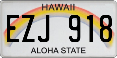 HI license plate EZJ918