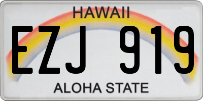 HI license plate EZJ919