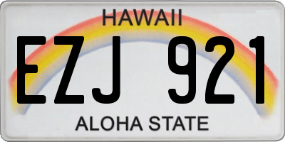 HI license plate EZJ921