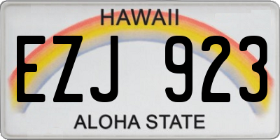 HI license plate EZJ923