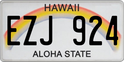 HI license plate EZJ924