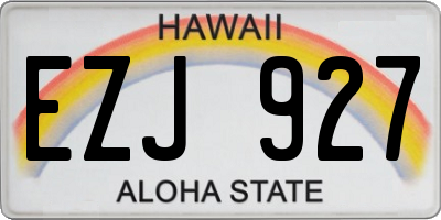 HI license plate EZJ927