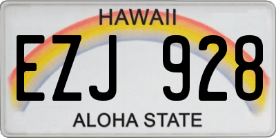 HI license plate EZJ928