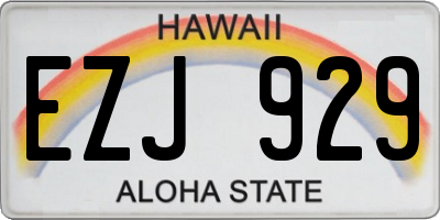 HI license plate EZJ929