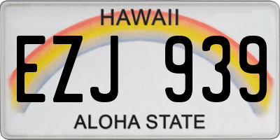 HI license plate EZJ939