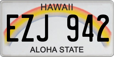 HI license plate EZJ942