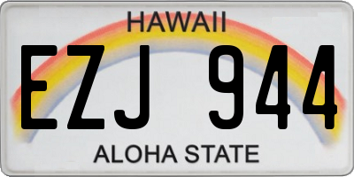 HI license plate EZJ944